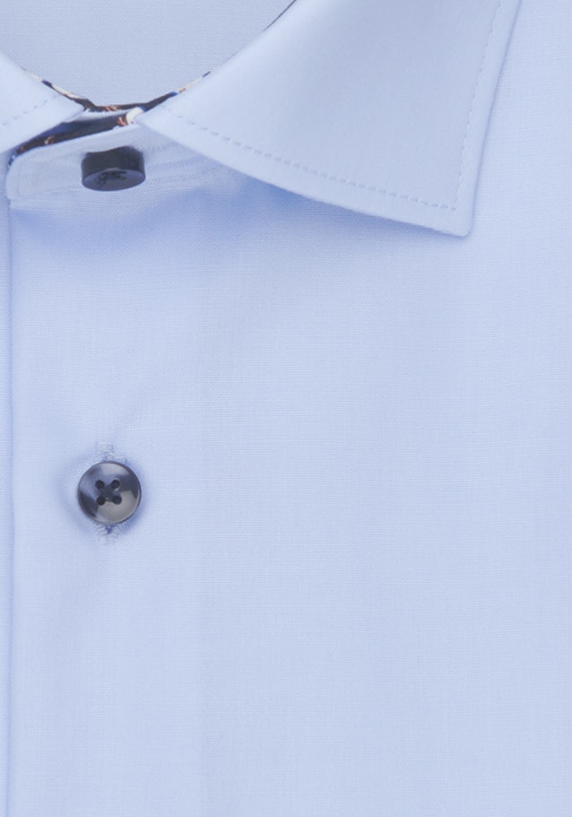 Bügelfreies Popeline Kurzarm Business Hemd in Comfort mit Kentkragen in Mittelblau |  Seidensticker Onlineshop