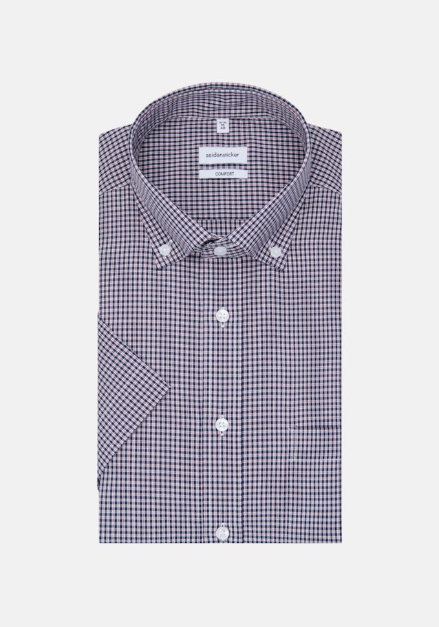 Non-iron Popeline Korte mouwen Business overhemd in Comfort with Button-Down-Kraag in Rood |  Seidensticker Onlineshop