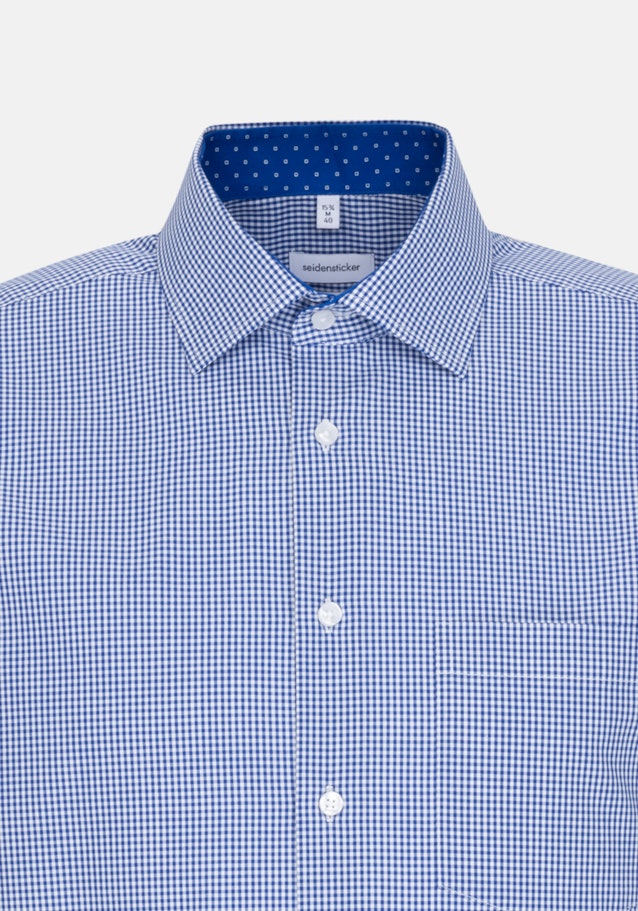 Non-iron Popeline Korte mouwen Business overhemd in Comfort with Kentkraag in Middelmatig Blauw |  Seidensticker Onlineshop
