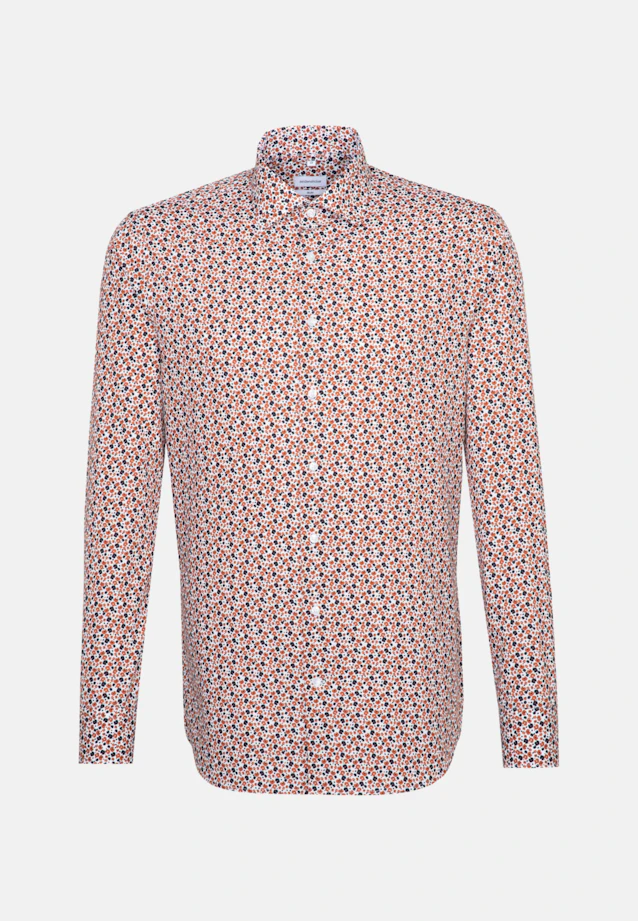 Slim Business Hemd Druck in Orange |  Seidensticker Onlineshop