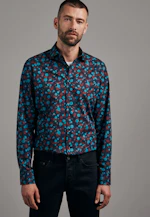 Slim Business Hemd Druck in Türkis/Petrol |  Seidensticker Onlineshop