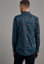 Slim Business Hemd Druck in Türkis/Petrol |  Seidensticker Onlineshop