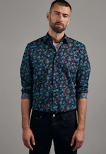 Slim Business Hemd Druck in Türkis/Petrol |  Seidensticker Onlineshop