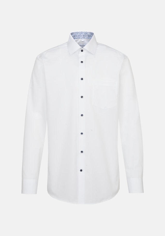 Non-iron Popeline Business overhemd in Regular with Kentkraag in Wit |  Seidensticker Onlineshop