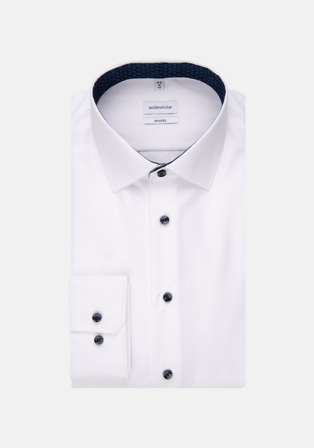 Non-iron Poplin Business Shirt in Shaped with Kent-Collar in White |  Seidensticker Onlineshop