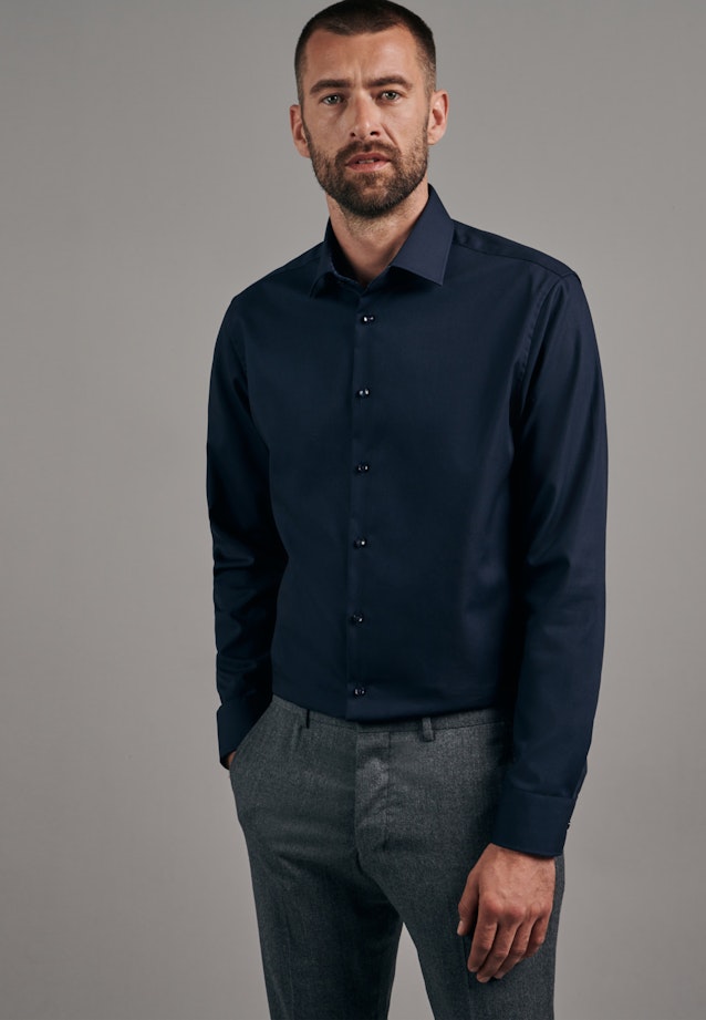 Slim Business Hemd Uni in Dunkelblau |  Seidensticker Onlineshop