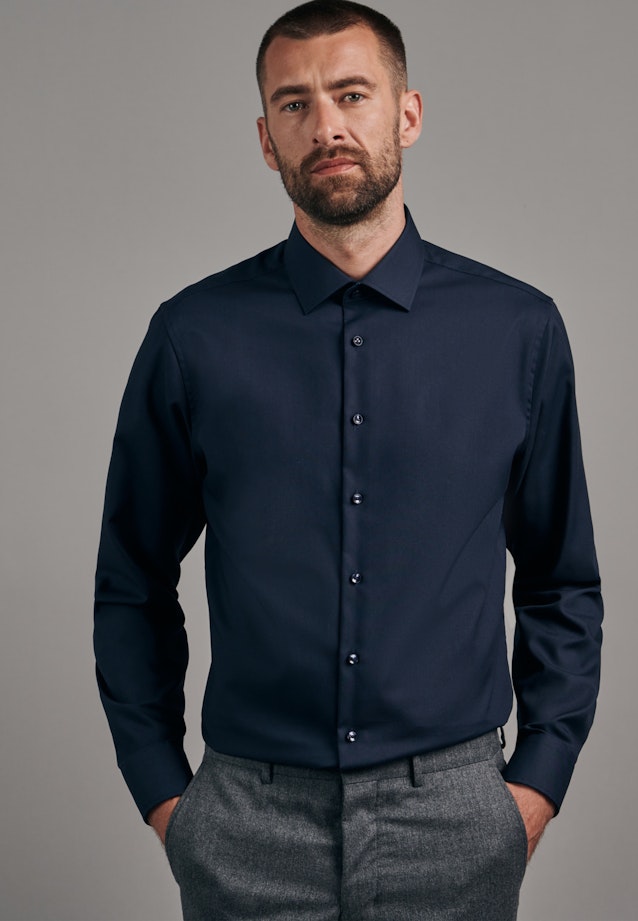 Slim Business Hemd Uni in Dunkelblau |  Seidensticker Onlineshop