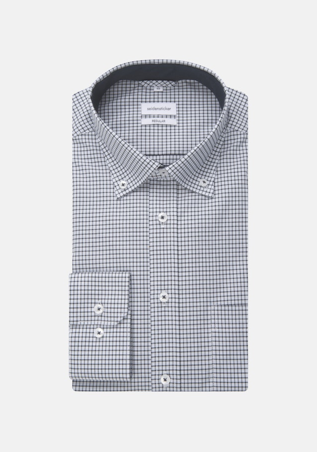 Non-iron Poplin Business Shirt in Regular with Button-Down-Collar in Dark Blue |  Seidensticker Onlineshop
