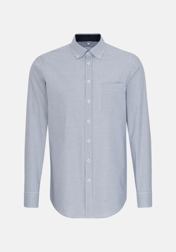 Non-iron Poplin Business Shirt in Regular with Button-Down-Collar in Dark Blue |  Seidensticker Onlineshop