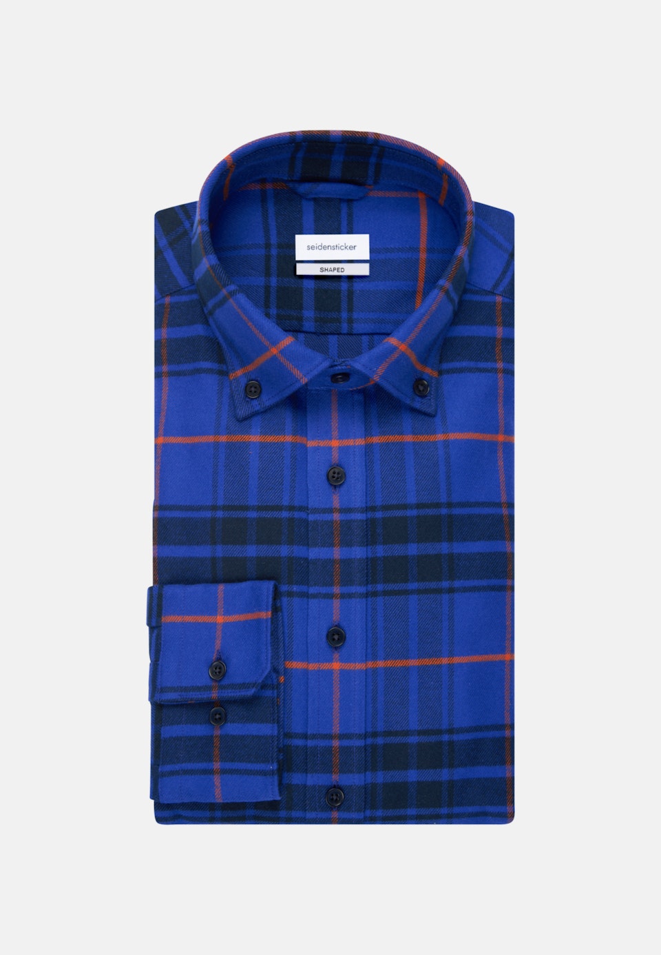 Business Hemd in Shaped mit Button-Down-Kragen in Mittelblau |  Seidensticker Onlineshop
