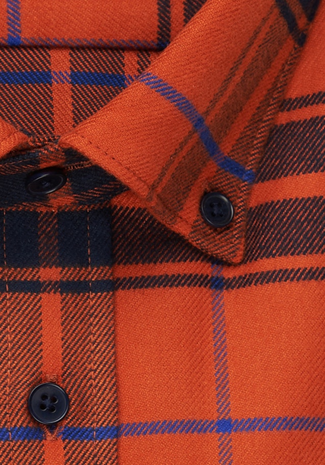 Flanell Business Hemd in Shaped mit Button-Down-Kragen in Orange |  Seidensticker Onlineshop