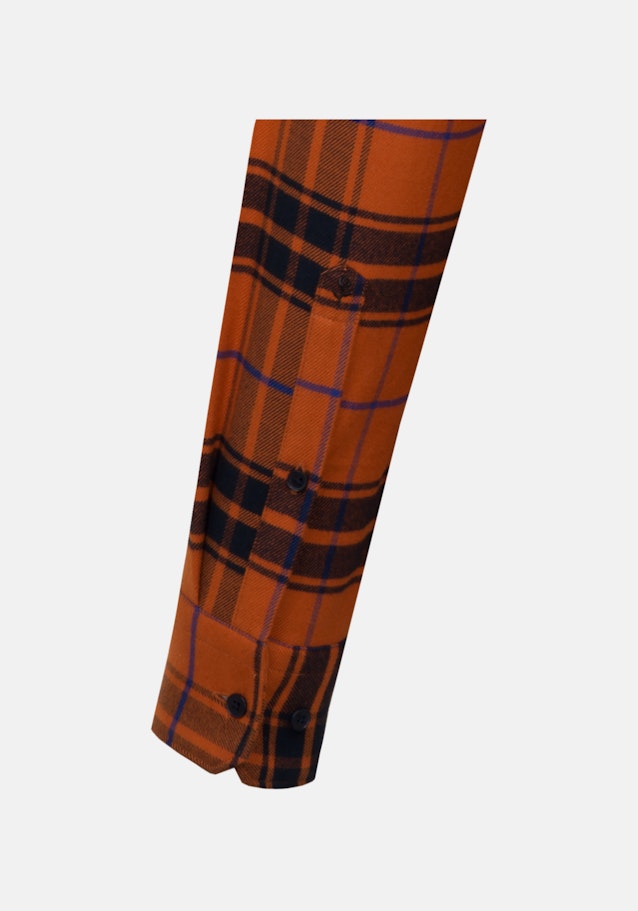 Flanell Business Hemd in Shaped mit Button-Down-Kragen in Orange |  Seidensticker Onlineshop