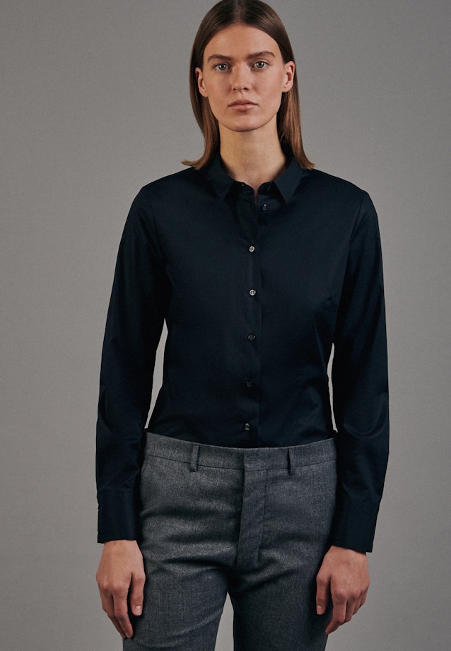 Long sleeve Poplin Body Blouse in Black |  Seidensticker Onlineshop