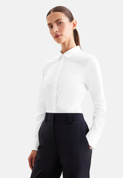 Slim Fit Stretch Body Blouse in White | Seidensticker Onlineshop