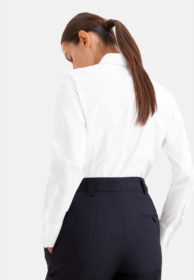 Bodybluse mit Stretchanteil slim fit in Weiß |  Seidensticker Onlineshop