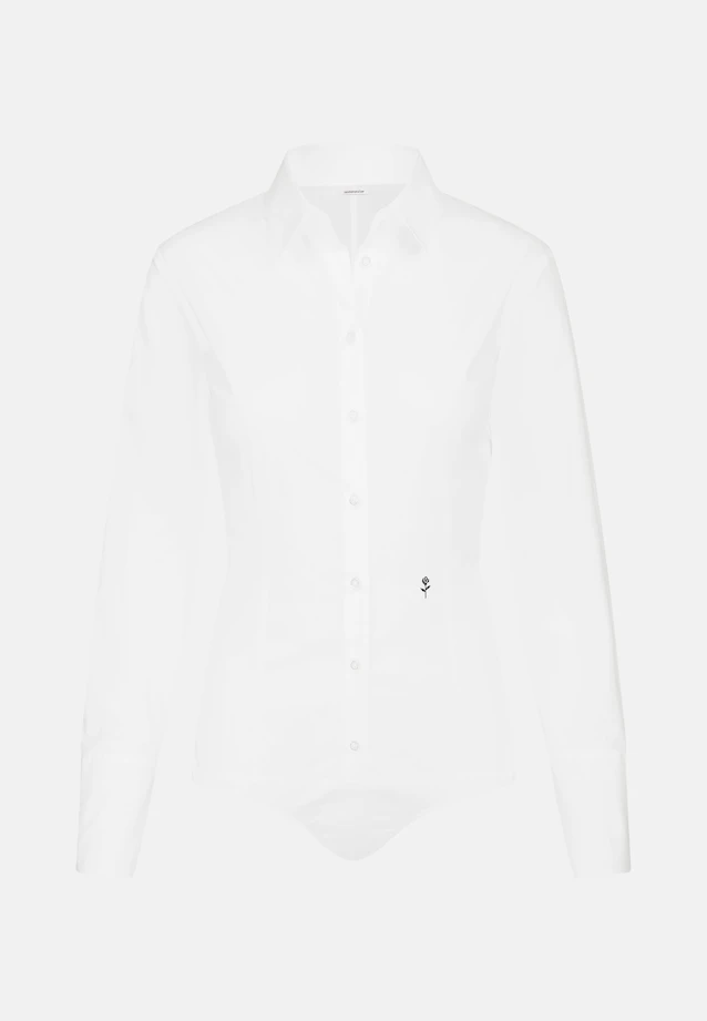 Bodybluse mit Stretchanteil slim fit in Weiß |  Seidensticker Onlineshop