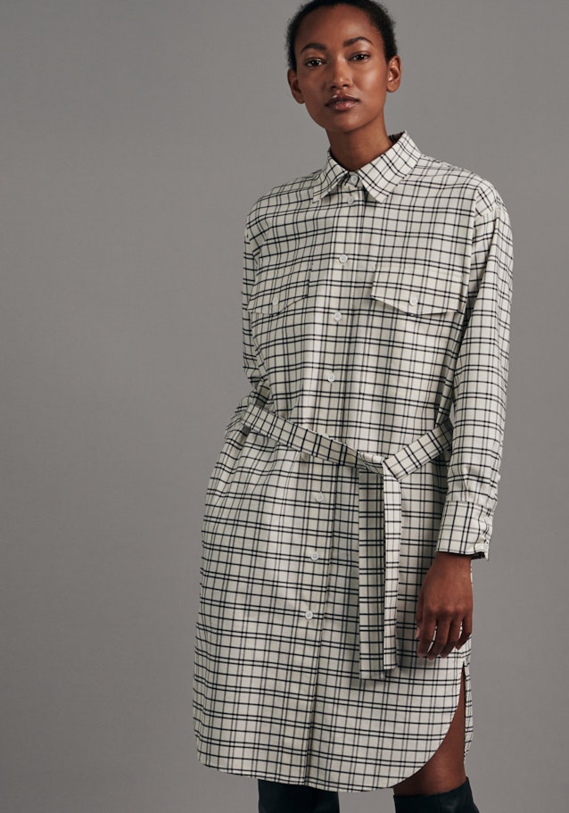 Kleid Karo in Ecru | Seidensticker Onlineshop