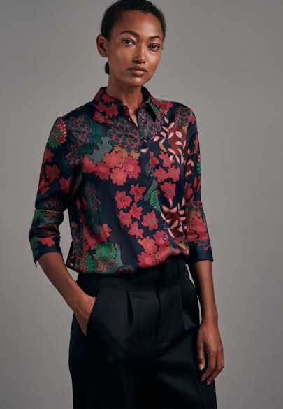 Shirt Blouse Floral in Dark Blue |  Seidensticker Onlineshop
