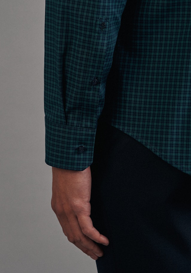 Non-iron Popeline Business overhemd in Slim with Button-Down-Kraag in Groen |  Seidensticker Onlineshop