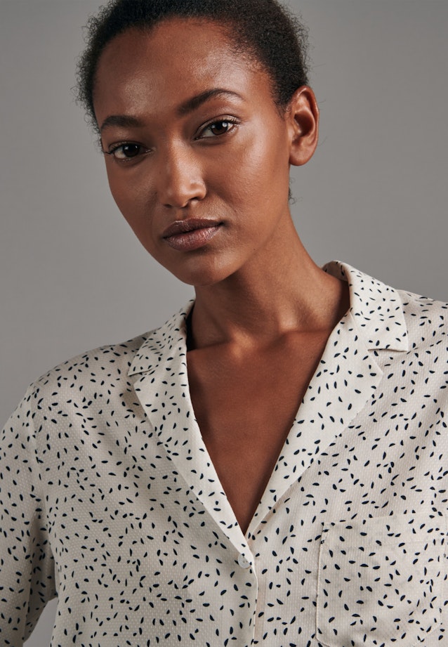 Regular fit Reverskragenbluse Druck in Ecru |  Seidensticker Onlineshop