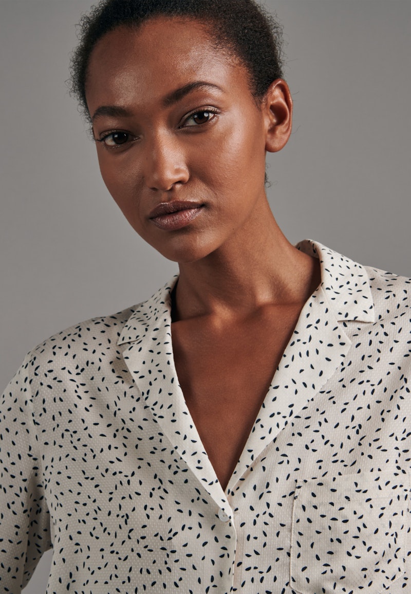 Lapel Collar Blouse Print