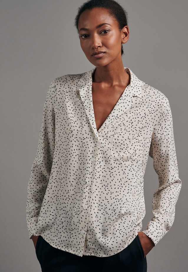 Lapel Collar Blouse Print in Ecru |  Seidensticker Onlineshop