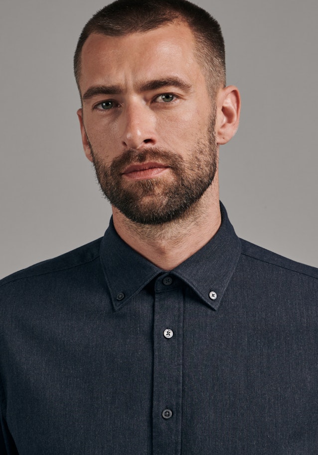 Business Shirt in Shaped with Button-Down-Collar in Grey |  Seidensticker Onlineshop