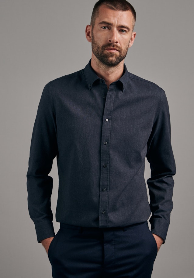 Panama Business Hemd in Shaped mit Button-Down-Kragen in Grau |  Seidensticker Onlineshop