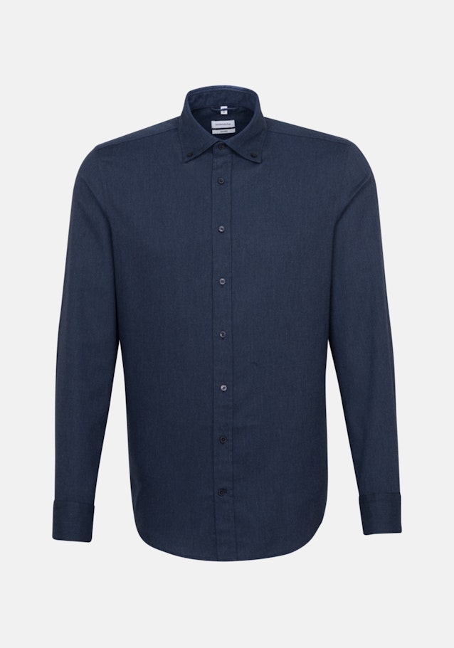 Business Shirt in Shaped with Button-Down-Collar in Dark Blue |  Seidensticker Onlineshop