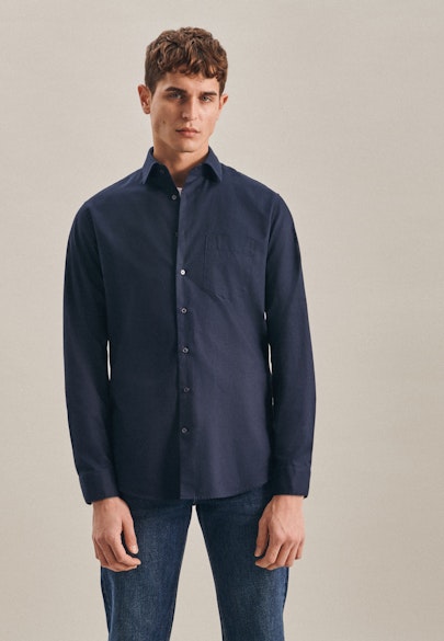 Shaped Business Shirt Uni in Dark Blue |  Seidensticker Onlineshop