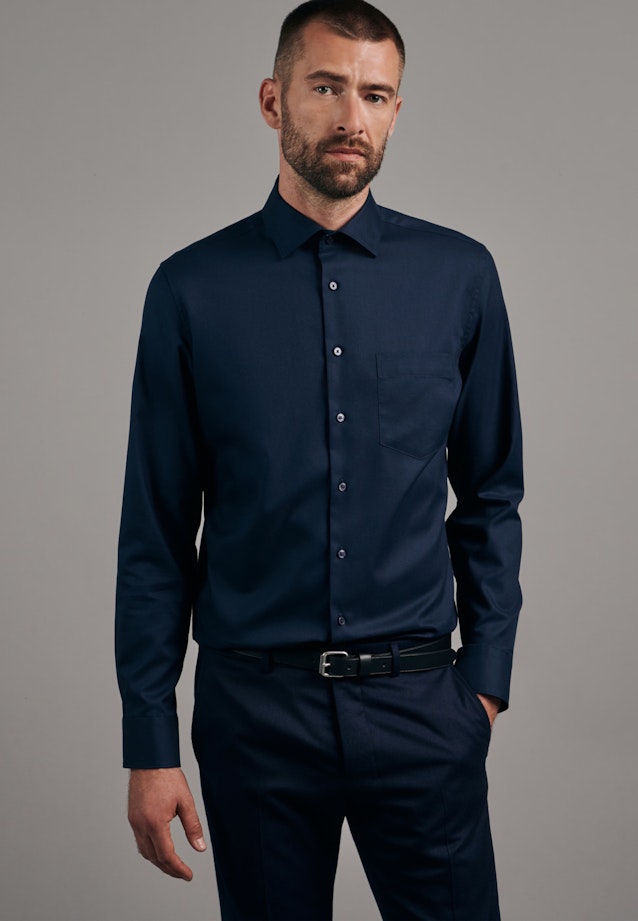 Slim Business Hemd Uni in Dunkelblau |  Seidensticker Onlineshop