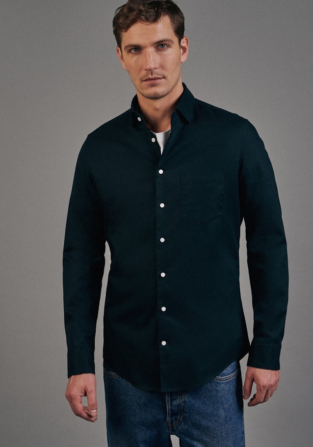 Easy-iron Twill Business Shirt in Slim with Kent-Collar in Green |  Seidensticker Onlineshop