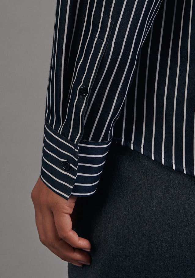 Slim fit Hemdbluse Streifen in Dunkelblau | Seidensticker Onlineshop