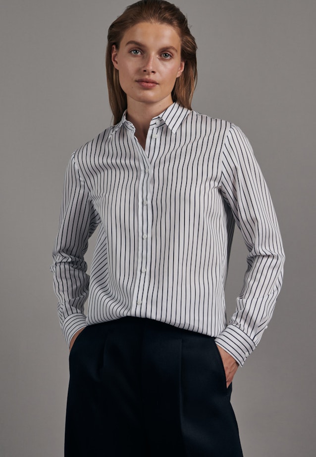 Hemdbluse Streifen in Weiß |  Seidensticker Onlineshop