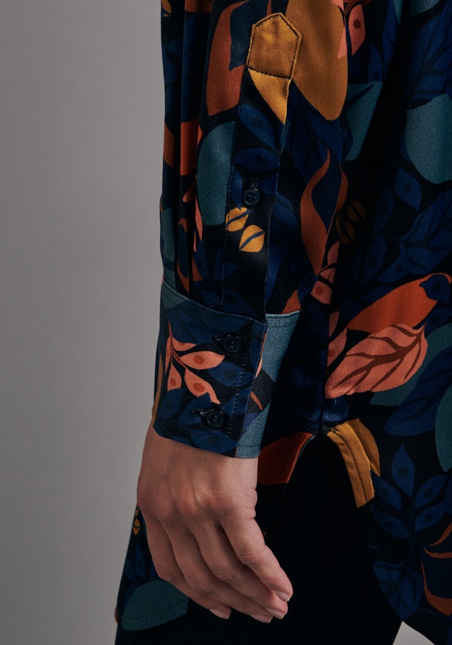Oversized fit Longbluse Floral in Schwarz | Seidensticker Onlineshop