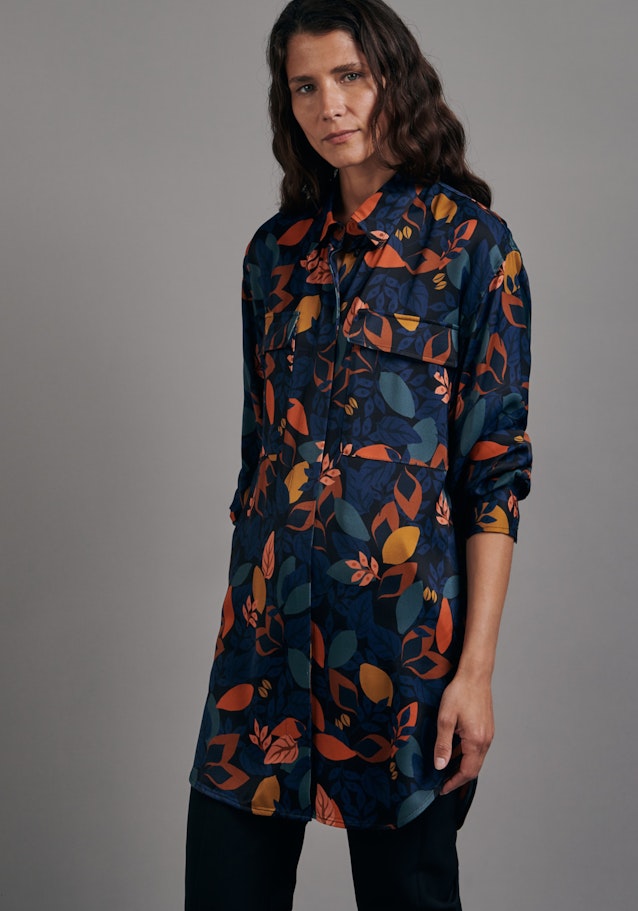 Oversized fit Longbluse Floral in Schwarz | Seidensticker Onlineshop