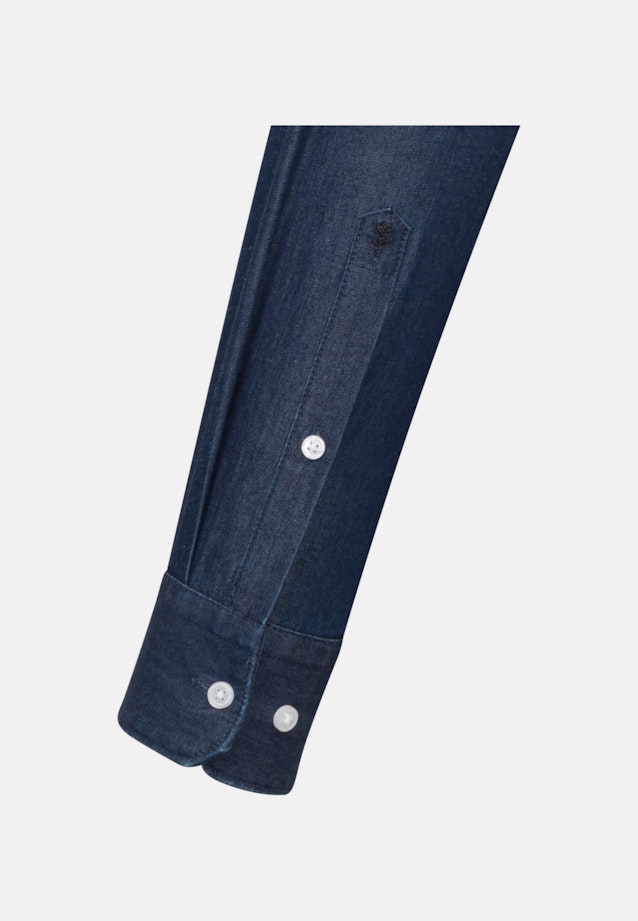 Denim Business Hemd in Shaped mit Button-Down-Kragen in Dunkelblau |  Seidensticker Onlineshop