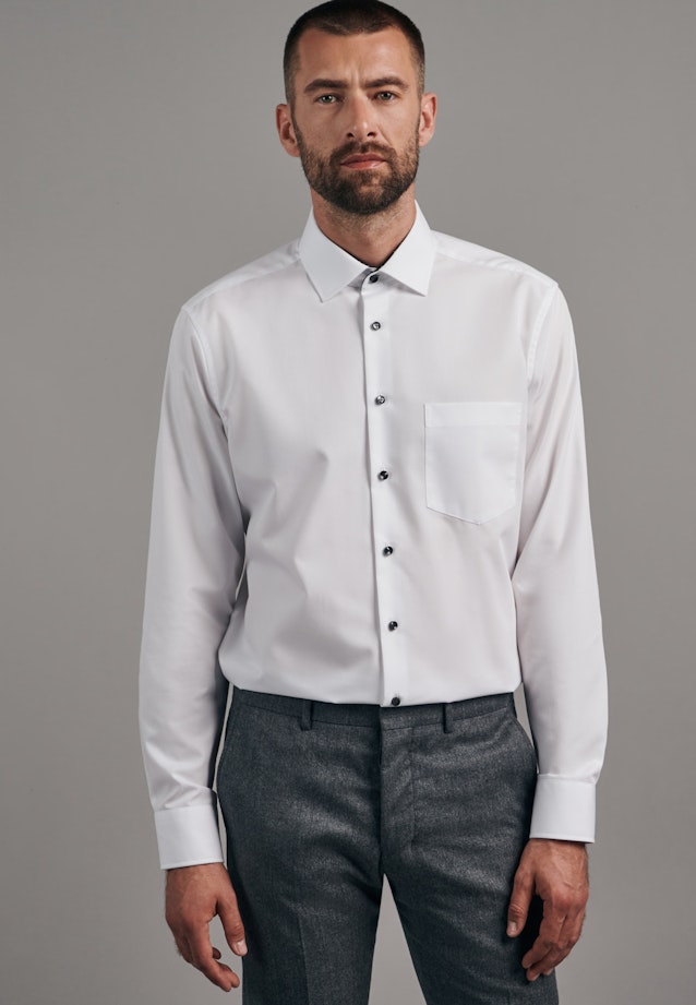 Non-iron Poplin Business Shirt in Comfort with Kent-Collar in White |  Seidensticker Onlineshop