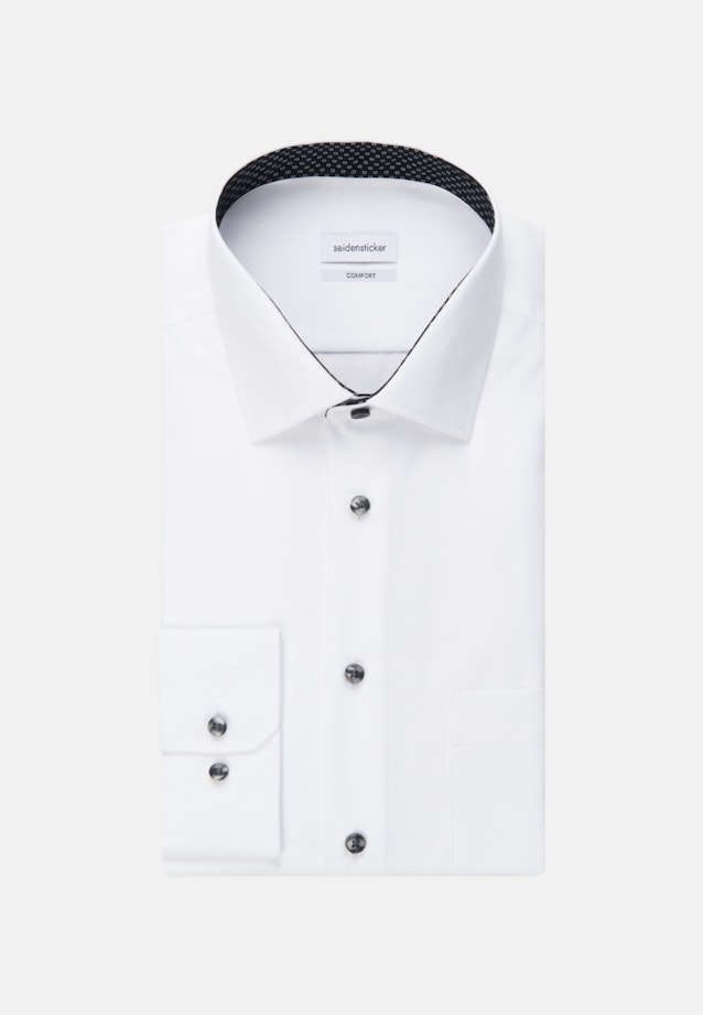 Non-iron Poplin Business Shirt in Comfort with Kent-Collar in White |  Seidensticker Onlineshop