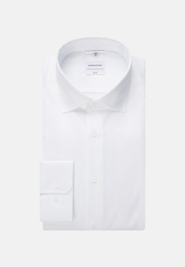 Easy-iron Twill Business overhemd in Slim with Kentkraag in Wit | Seidensticker Onlineshop