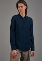 Regular fit Hemdbluse Uni in Dunkelblau |  Seidensticker Onlineshop