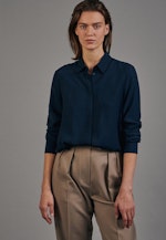 Regular fit Hemdbluse Uni in Dunkelblau |  Seidensticker Onlineshop