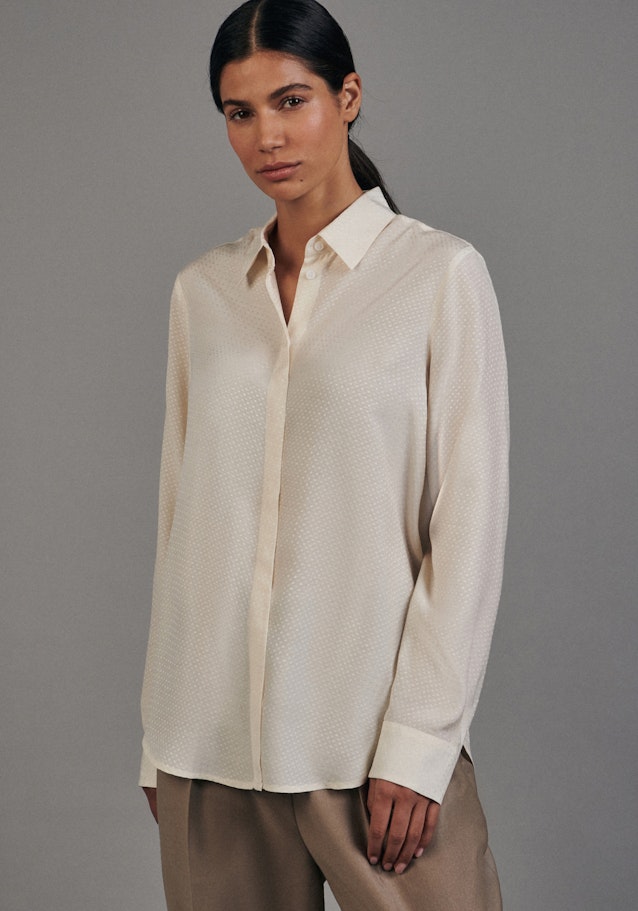 Long sleeve Jacquard Shirt Blouse in Ecru |  Seidensticker Onlineshop