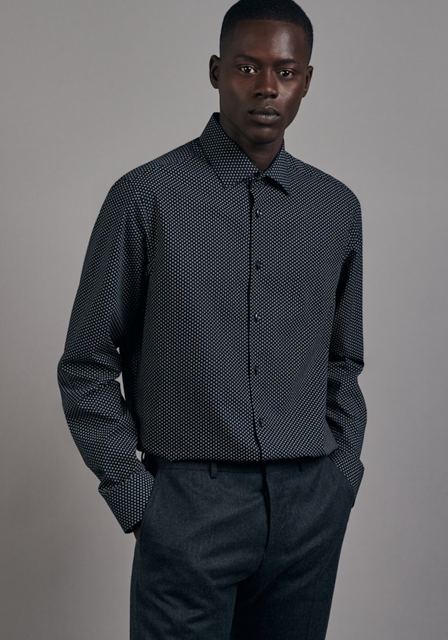 Comfort Chemise Business Imprimé in Noir | Seidensticker Onlineshop