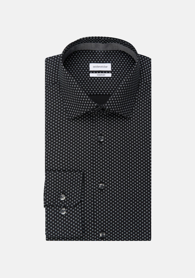 Chemise Business Comfort Popeline Col Kent in Noir |  Seidensticker Onlineshop