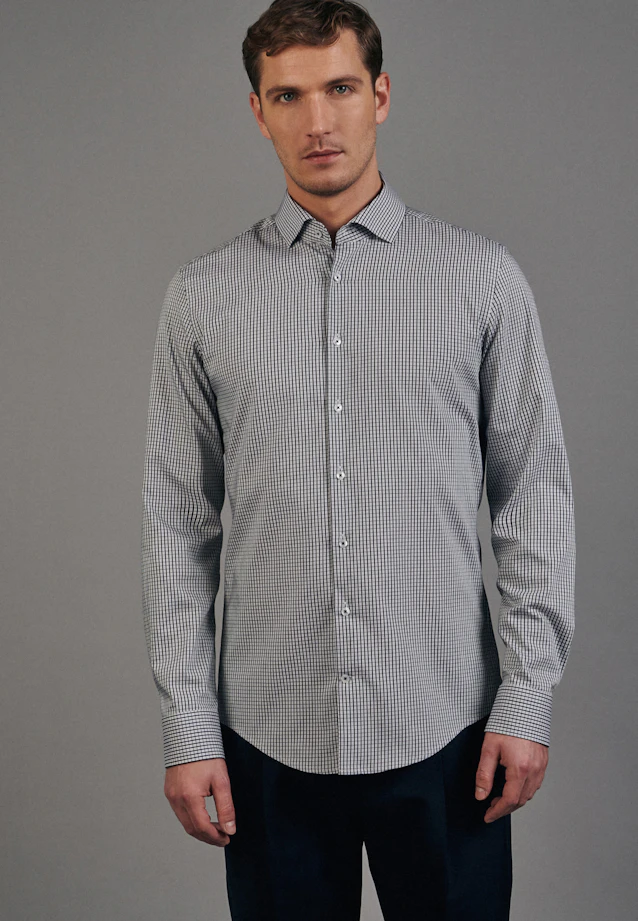 Slim Chemise Business Carreaux in Bleu Foncé |  Seidensticker Onlineshop