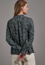 Regular fit Stehkragenbluse Floral in Dunkelblau |  Seidensticker Onlineshop