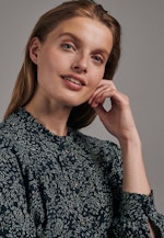 Regular fit Stehkragenbluse Floral in Dunkelblau |  Seidensticker Onlineshop
