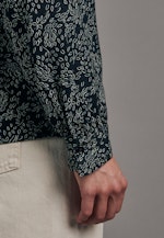 Regular fit Stehkragenbluse Floral in Dunkelblau |  Seidensticker Onlineshop