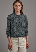 Regular fit Stehkragenbluse Floral in Dunkelblau |  Seidensticker Onlineshop